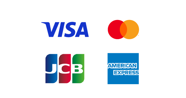 ビザ、マスターカード、JCB、アメリカン・エキスプレスがネット決済で使用できます。